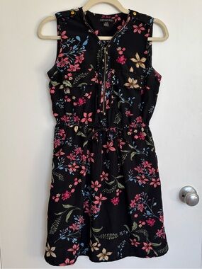imPRESS Black Floral Sleeveless Zip-Front Dress
